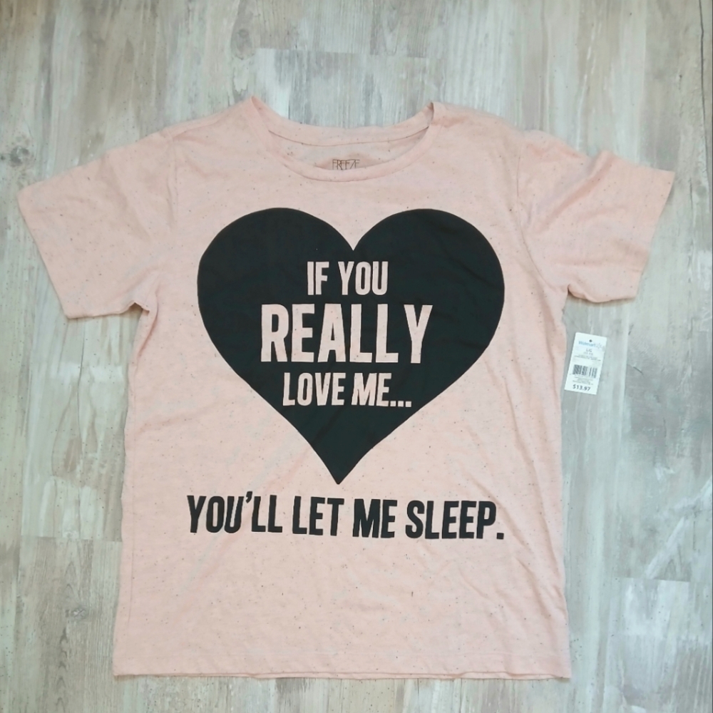 Freeze Girls Light Pink Graphic Sleep Shirt – Graphic Tee Size Large 11-13